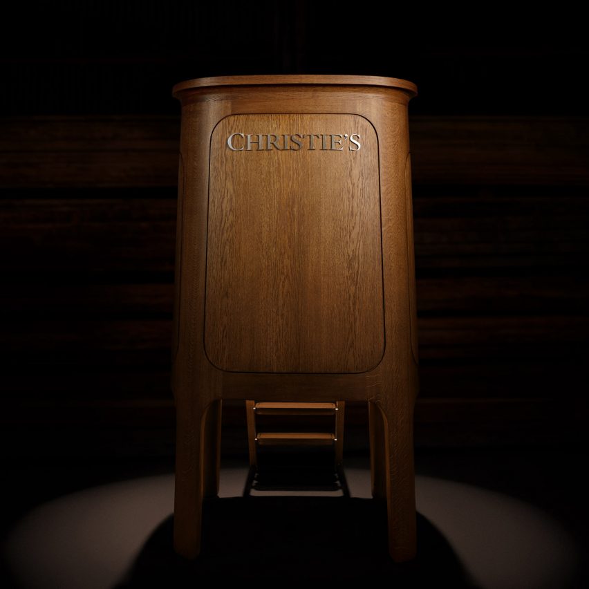 Christie's auction house rostrum by Jony Ive