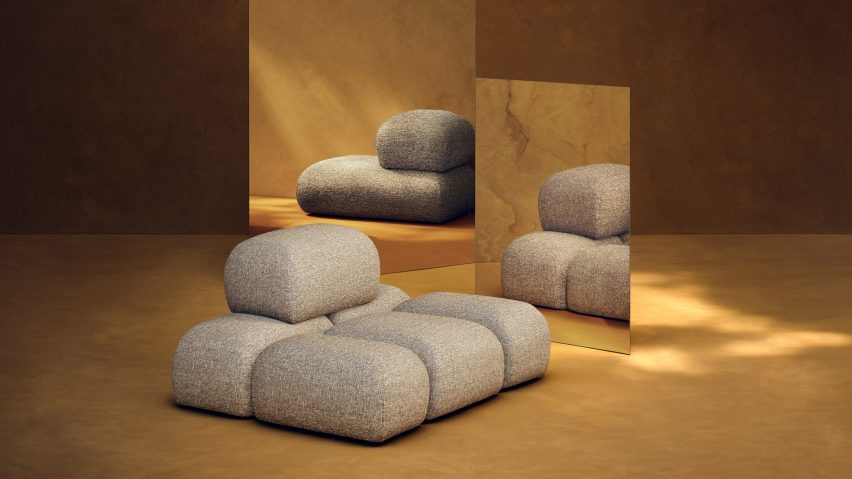 Modular beige sofa