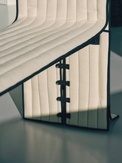 Detail of stitching on bench