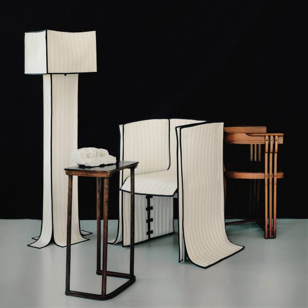 Upholstered furniture with black background