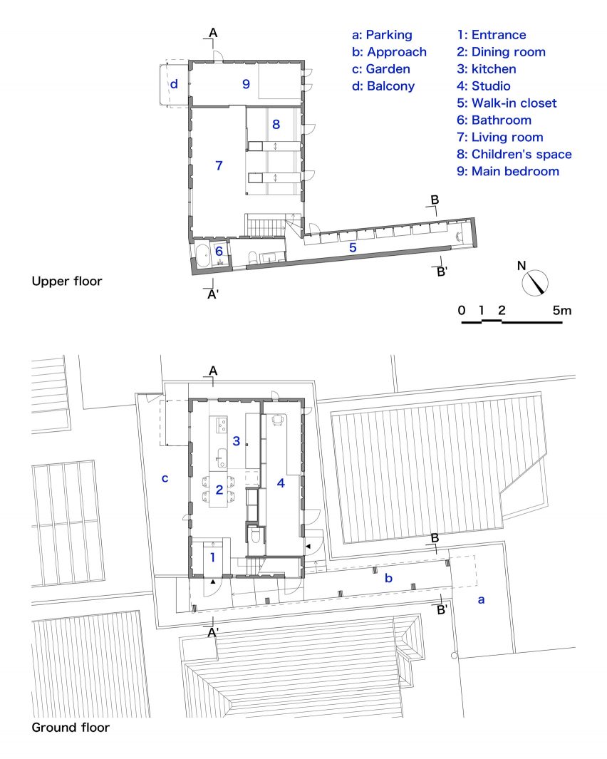 Floor plans of Live Sawn House by ICADA