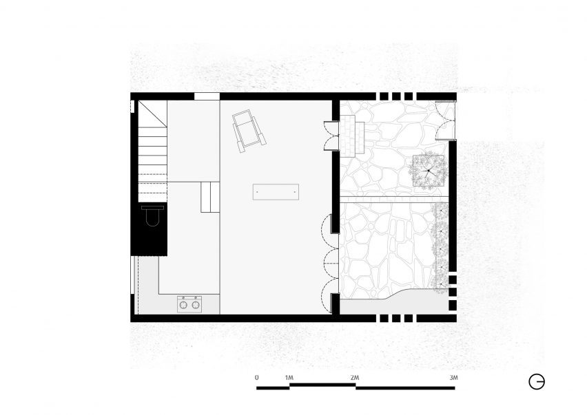 Plan of The Threshold House by Madras Spaces