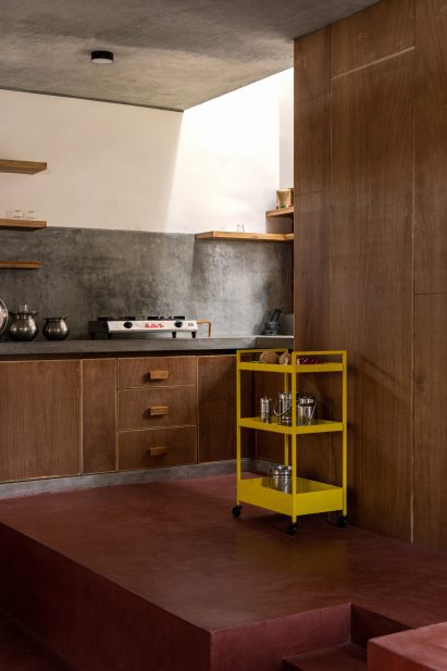 Kitchen interior at The Threshold House by Madras Spaces