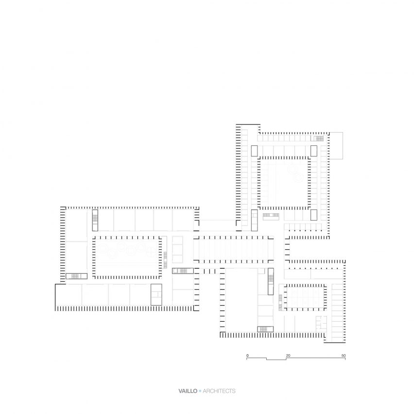 Plan of Faculty of Tourism at the University of Málaga by Vaillo + Irigaray Architects