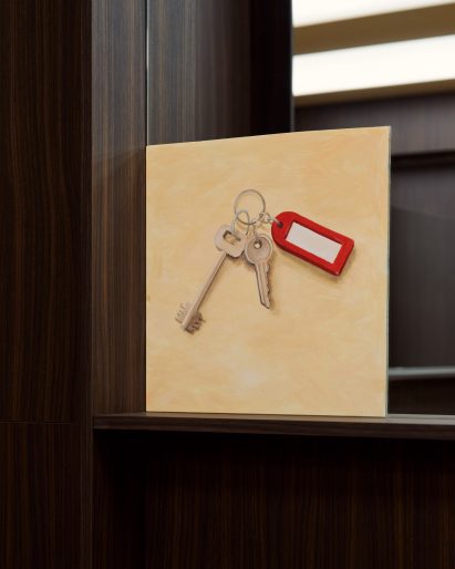 Painting of house keys at the Marni show