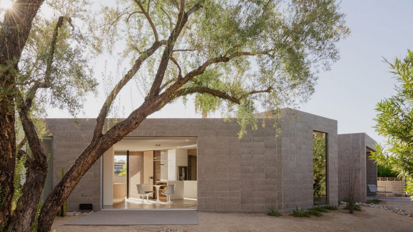 Benjamin Hall Design uses masonry walls for Arizona accessory dwelling unit