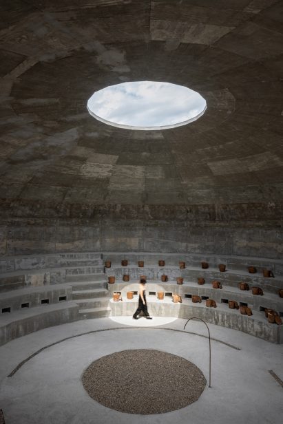 Oculus of OMA Mushroom Pavilion dome in Oaxaca