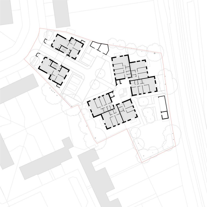 Ground floor plan of Farmstead Road, Phoenix Community Housing, by Metropolitan Workshop