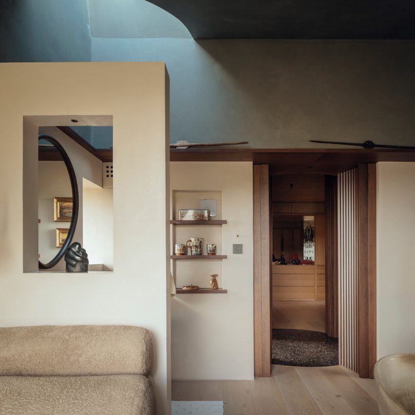 Interior of Rammed Earth House by Tuckey Design