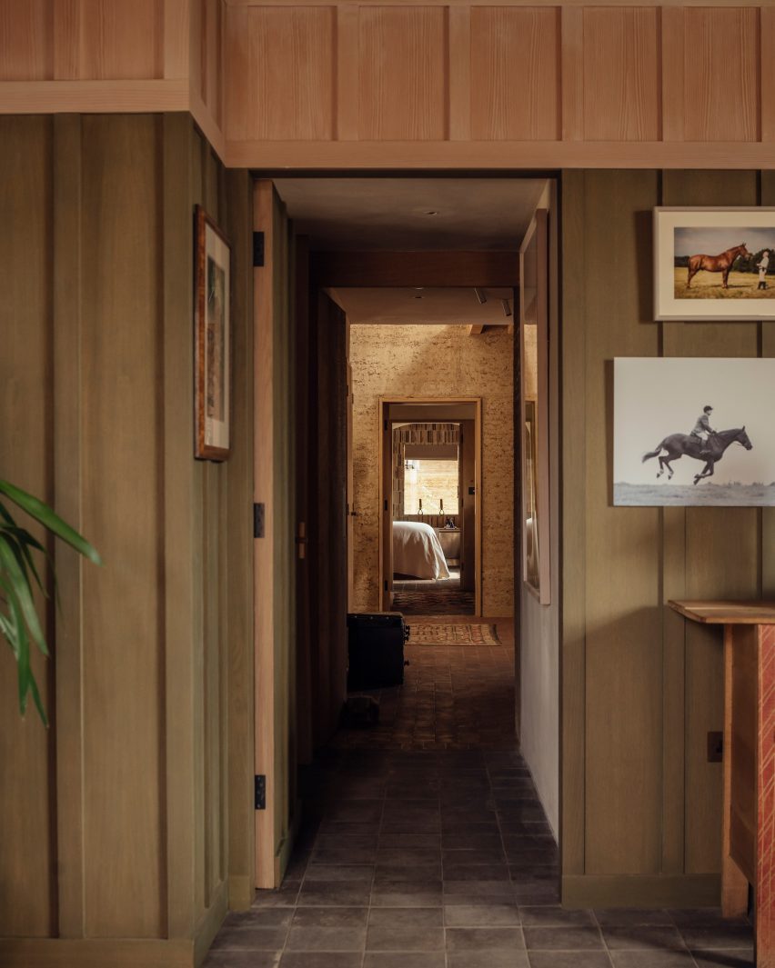 Doorway in Rammed Earth House by Tuckey Design