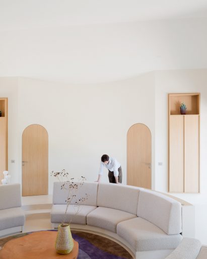 Conversation pit inside French home