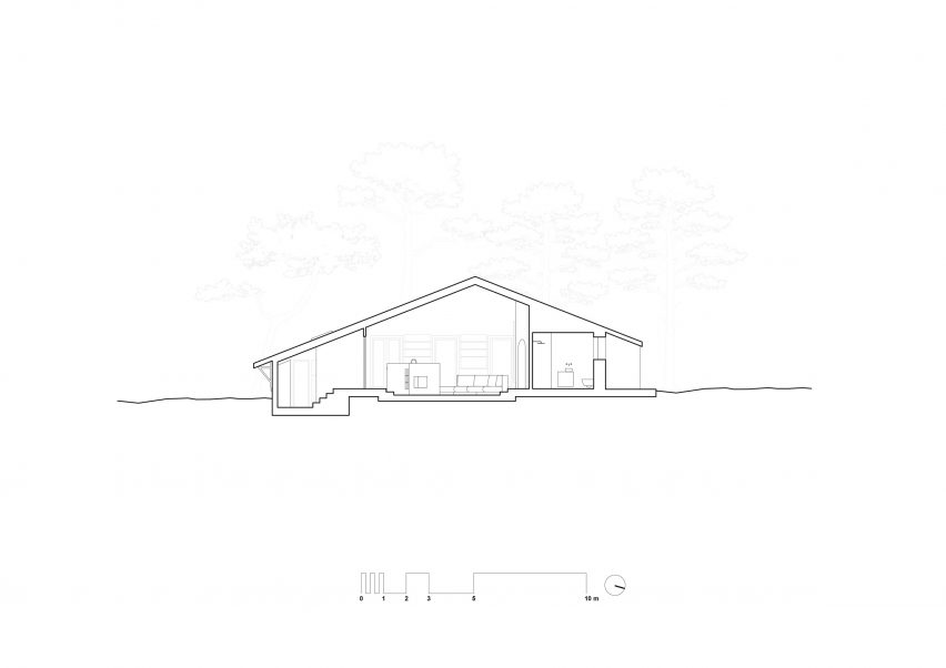 Section of Seaside House by Studio Razavi