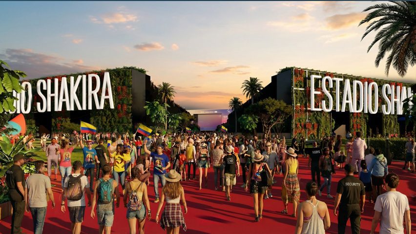 Render of Shakira Stadium by BIG