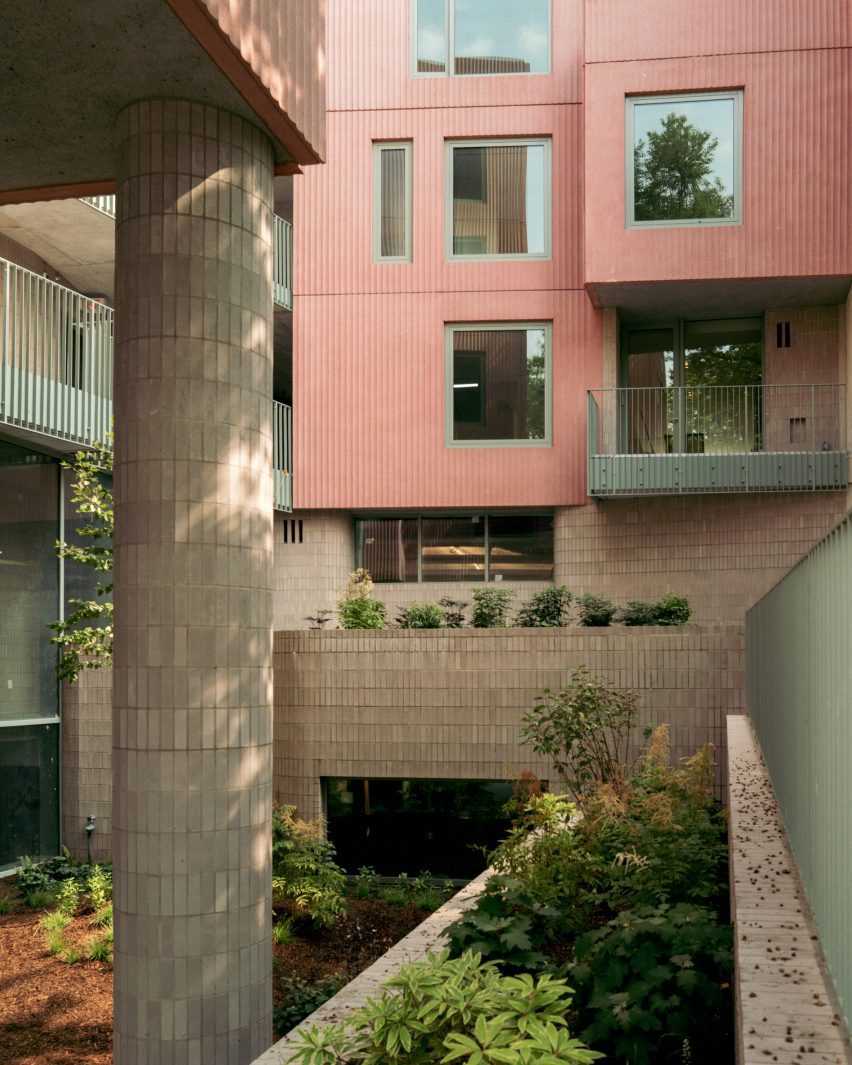 SO-IL pink concrete building in Brooklyn