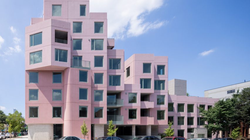 SO-IL pink concrete building in Brooklyn