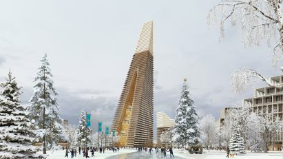 Exterior render of the Alatau Iconic Complex and Gateway District