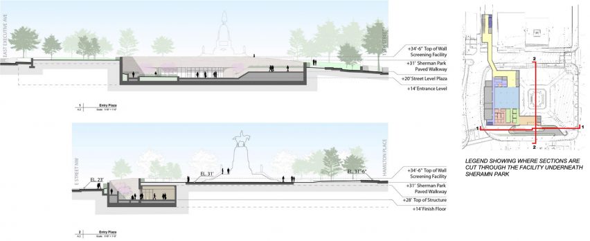 Subterranean White House visitor screening centre