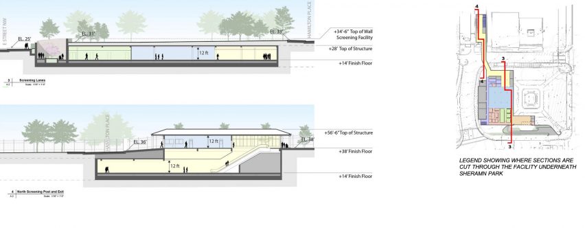 Subterranean White House visitor screening centre