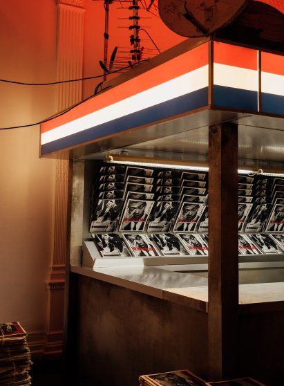 Thom Browne news kiosk