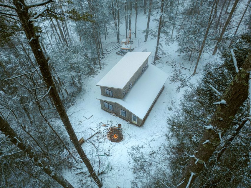 Self-built cabin by TikToker Ethan Abitz