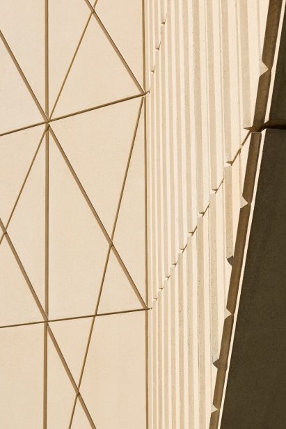 Detail of precast concrete facade panel