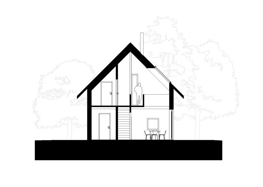 Section of House Grimstad by Waelgaard Salim Arkitekter