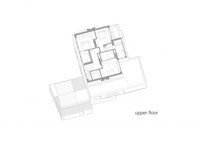 First floor plan of Villa Quince by Replus Bureau