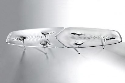 Liquid Glacial Dining Table designed by Zaha Hadid