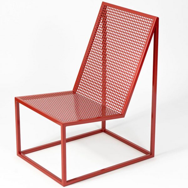 Red metal chair
