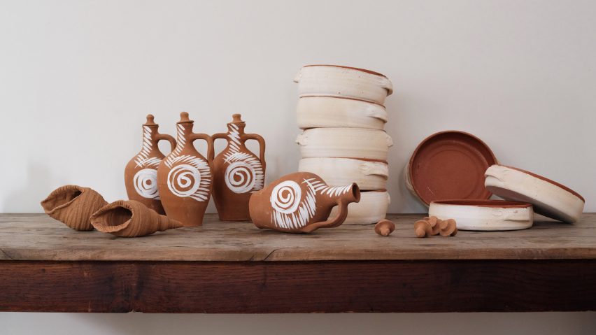 Display of pottery exhibits