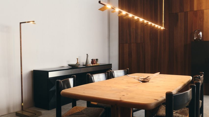 Lighting collection presented as part of living room display