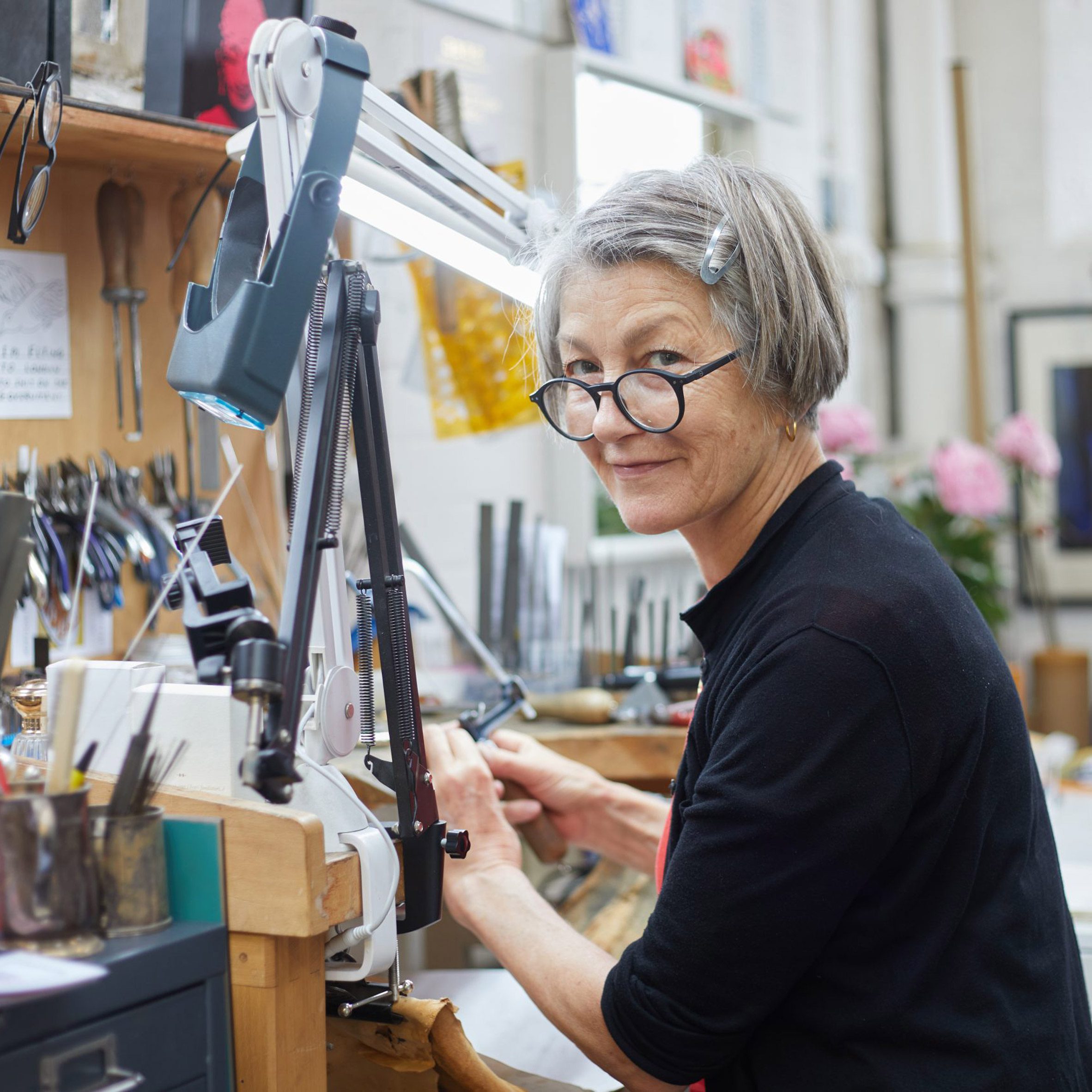 Woman at personal workspace