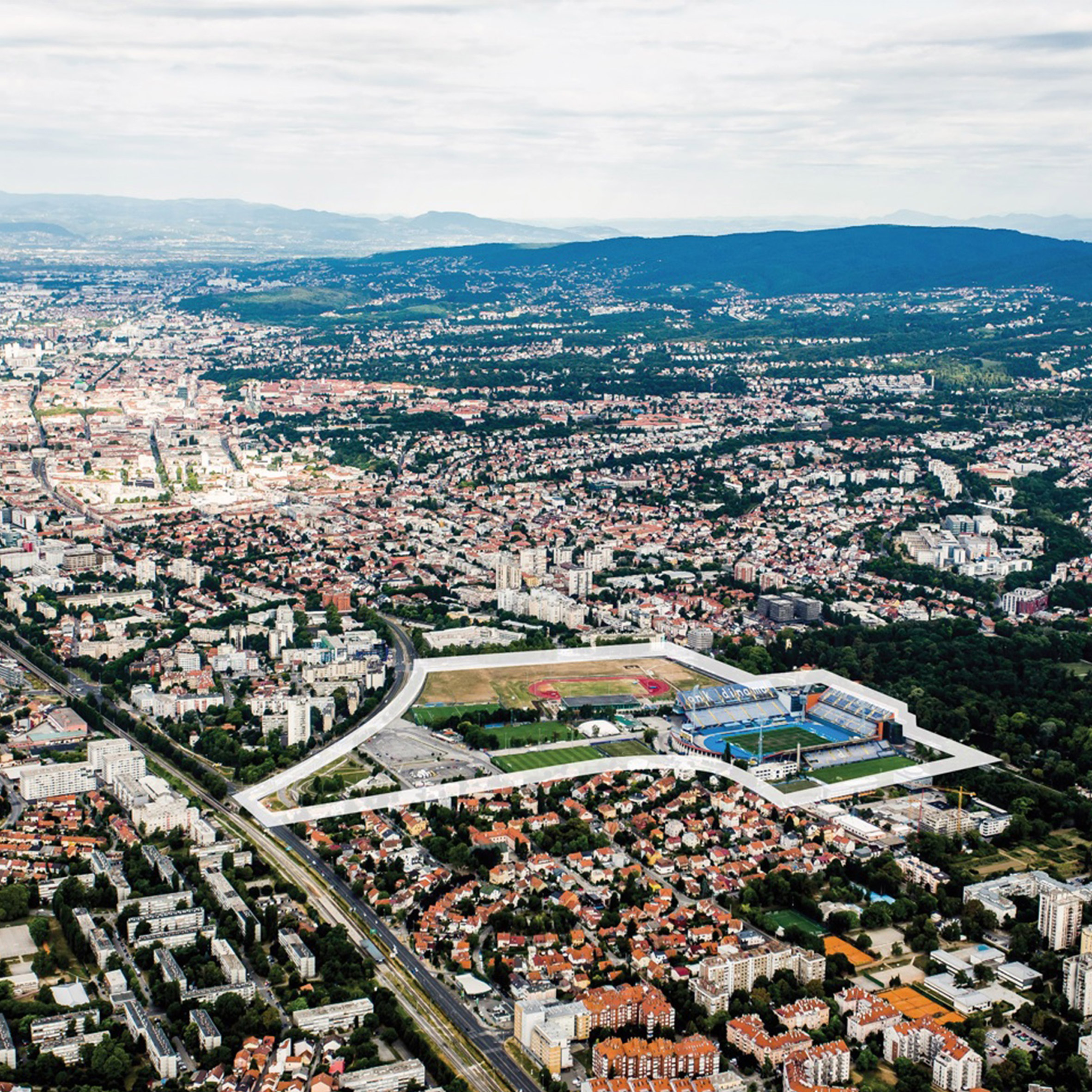 Bird's eye view of the site in Croatia