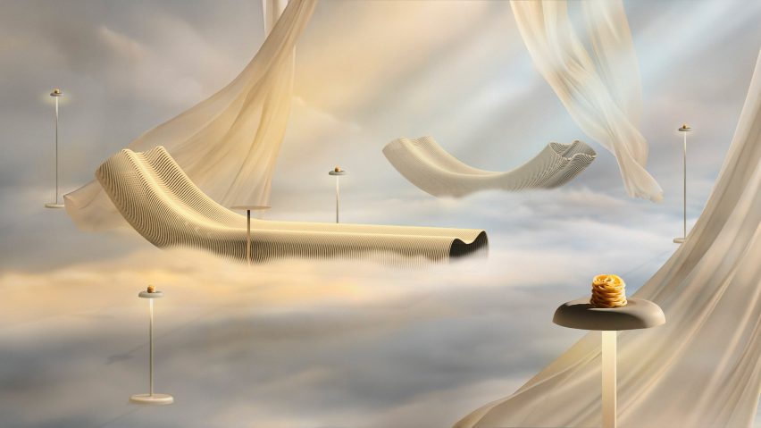 Artwork for exhibition featuring 3D-printed pasta