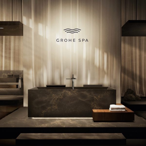 Bathroom design display for spa installation
