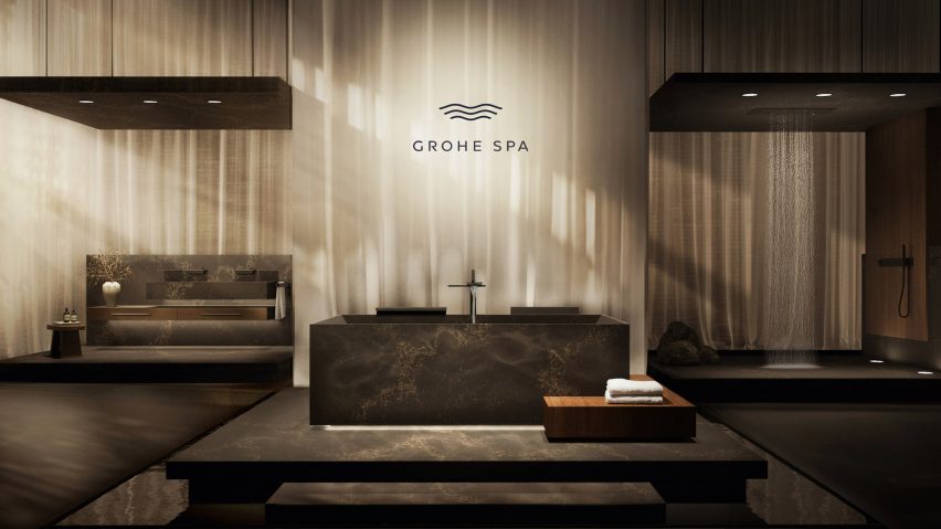 Bathroom design display for spa installation