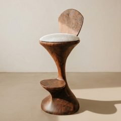 Sculptural wooden stool