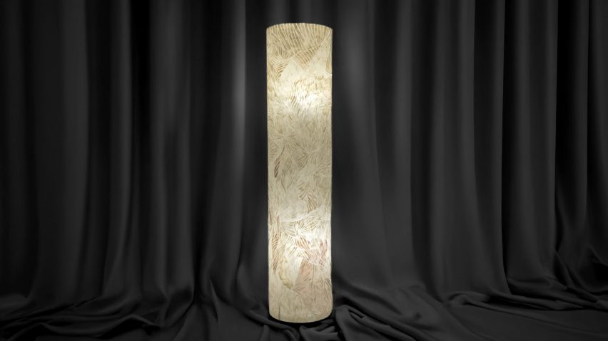 Lighting design piece made out of translucent material