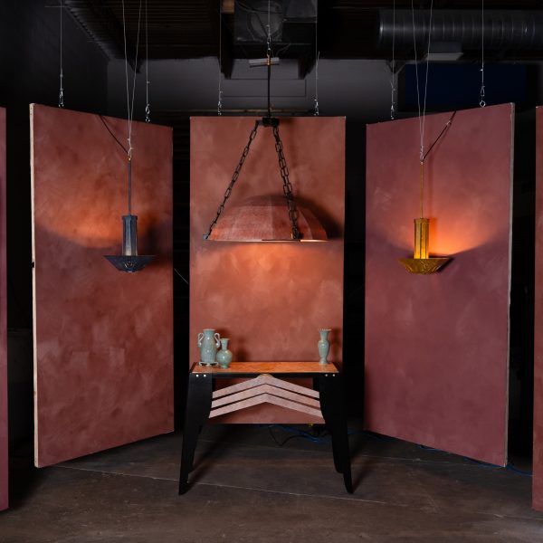 Brass lamps display at exhibition