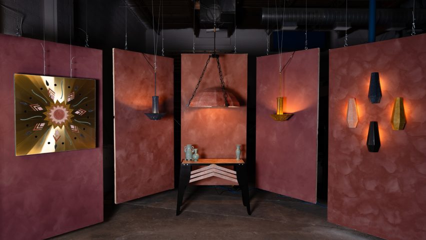 Brass lamps display at exhibition