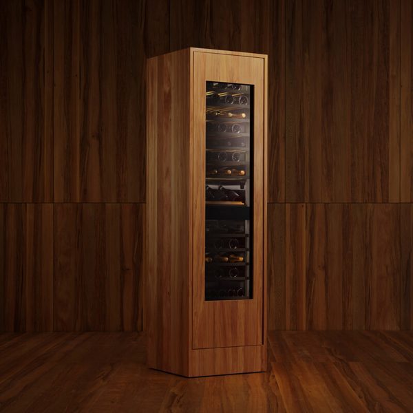 Photo of a wooden wine cooler by Fisher & Paykel