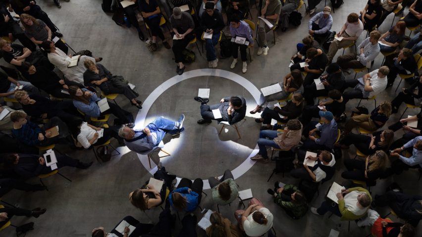 Crowd of people at presentation