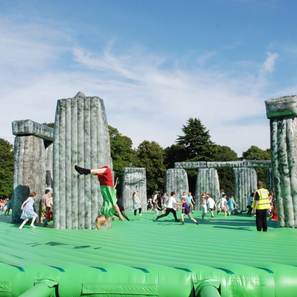 Art installation of inflatable Stonehedge formations