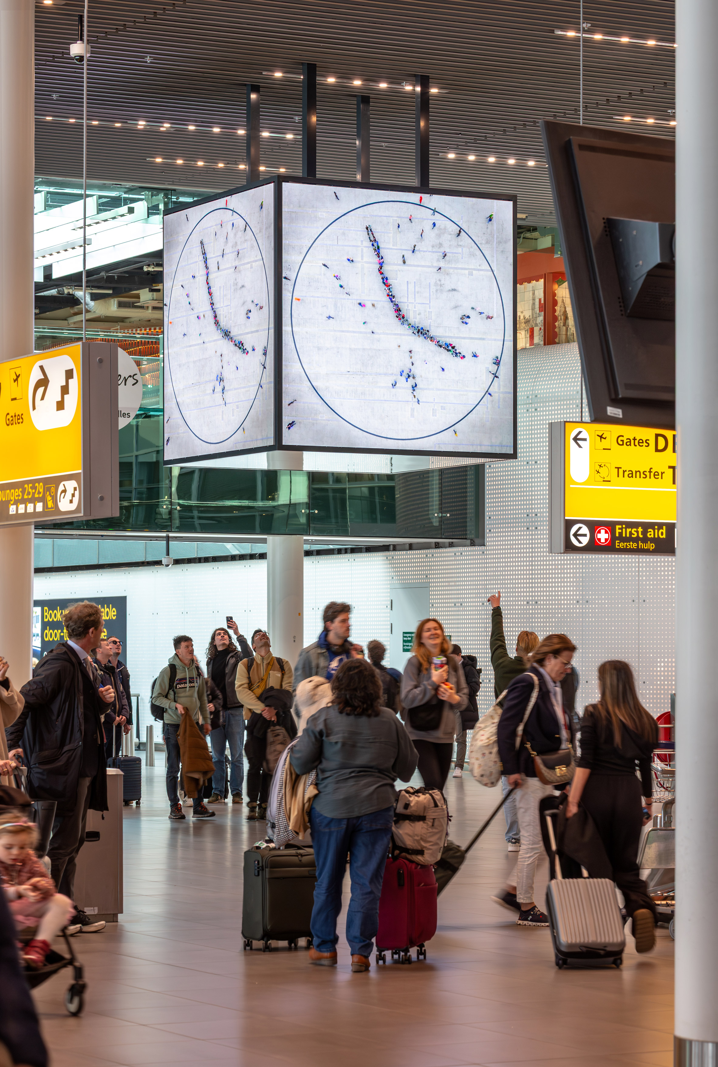 Travellers at Schiphol Airport 