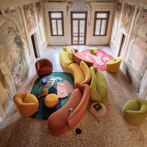 Multicoloured furniture display