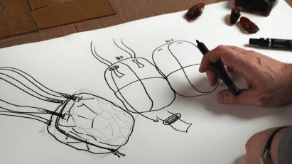 Photo of the sketches of the Airstone bag