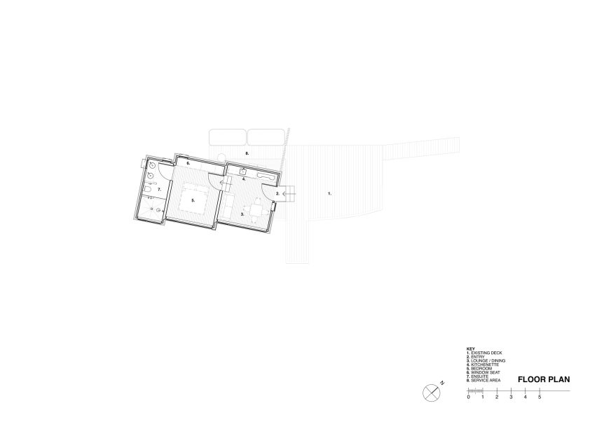 Plan of Picnic Island Cabin by Align Architecture & Interiors