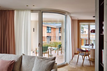 Balcony of Maya residences in Andermatt