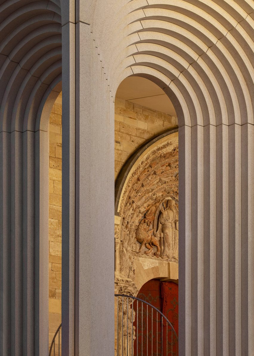Angers Cathedral entrance by Kengo Kuma and Associates