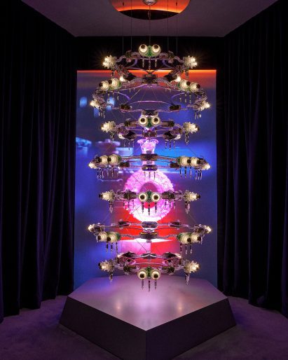 Mille Fleurs chandelier by Bethan Laura Wood in Baccarat Crystal Crypt